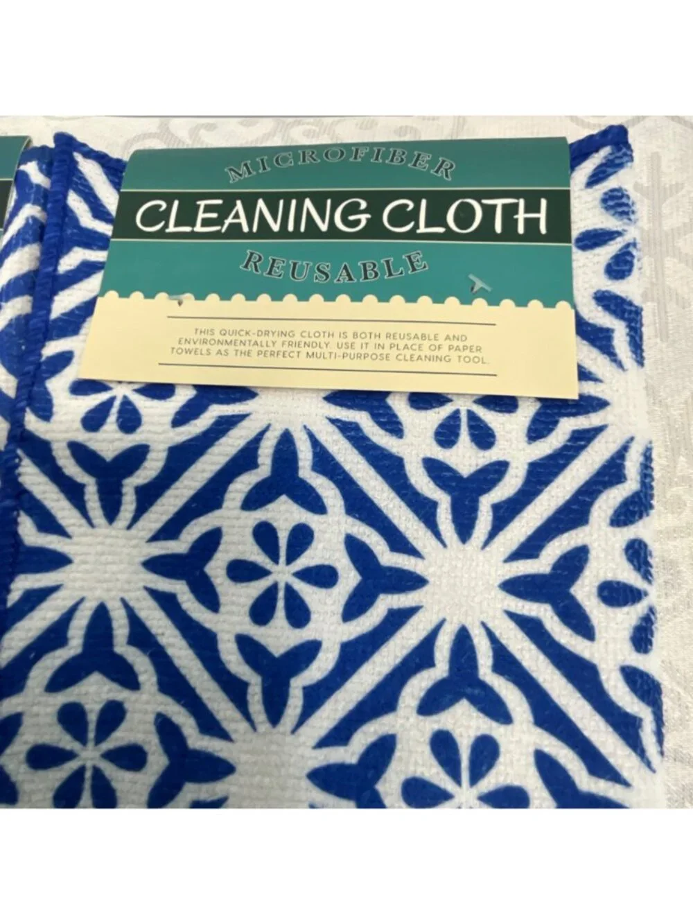 St. Joseph's Indian School et/2 Reusable Microfiber Cleaning Cloths Blue & White